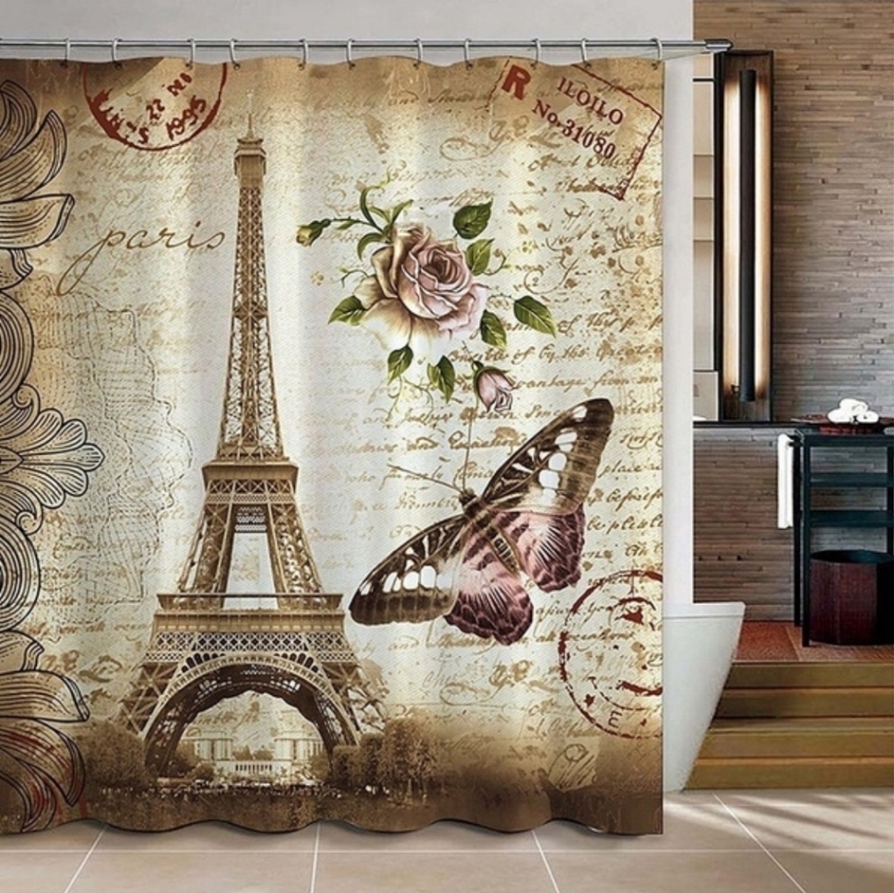 France paris Eiffel Tower shower curtain bathroom - Picture 2 of 3
